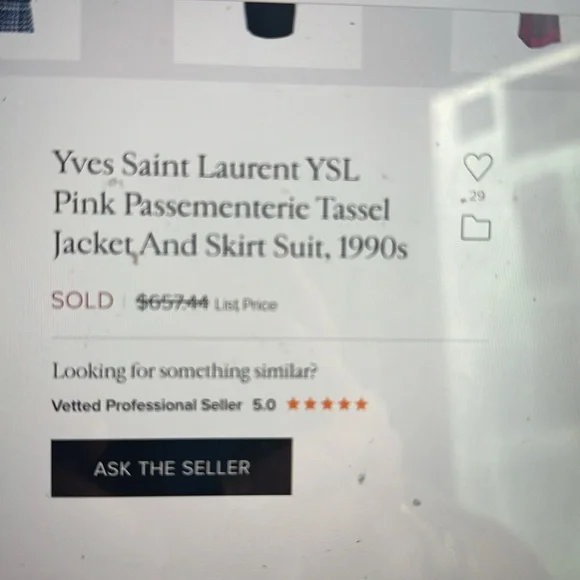 Vintage Yves Saint Laurent Fuchsia Passementerie Jacket
